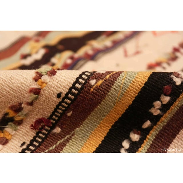 Nazmiyal Collection Long and Narrow Tribal Vintage Moroccan Kilim Rug For Sale In New York - Image 6 of 7