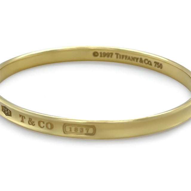 Tiffany and Co. Tiffany & Co. 18ct Yellow Gold 1837 Bangle 29.53g For Sale - Image 4 of 9