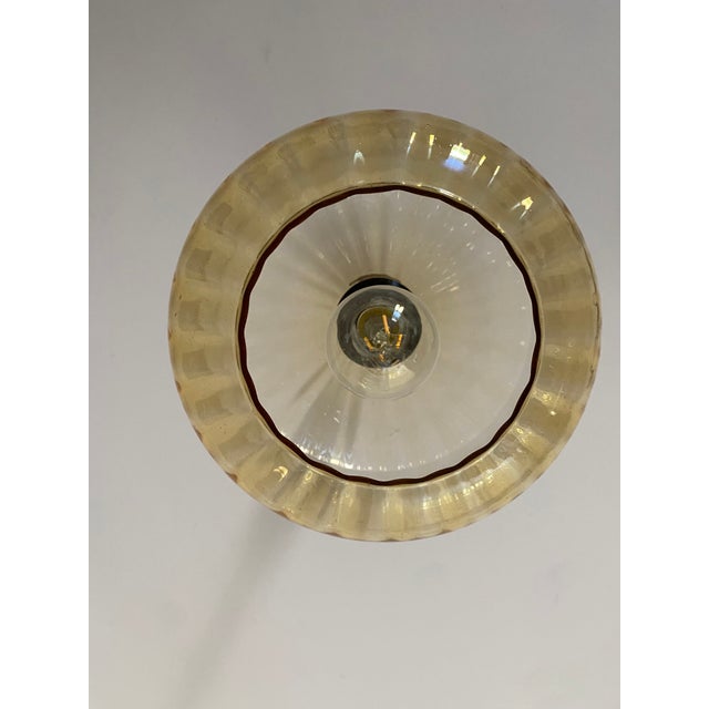 Mid-Century Modern Amber Glass Pendant Lamp, Yugoslavia, 1975 For Sale - Image 4 of 14