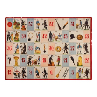 1900s French Board Game Sheet - « Blanc Et Noir » (Chimney Sweep, Numbers) For Sale
