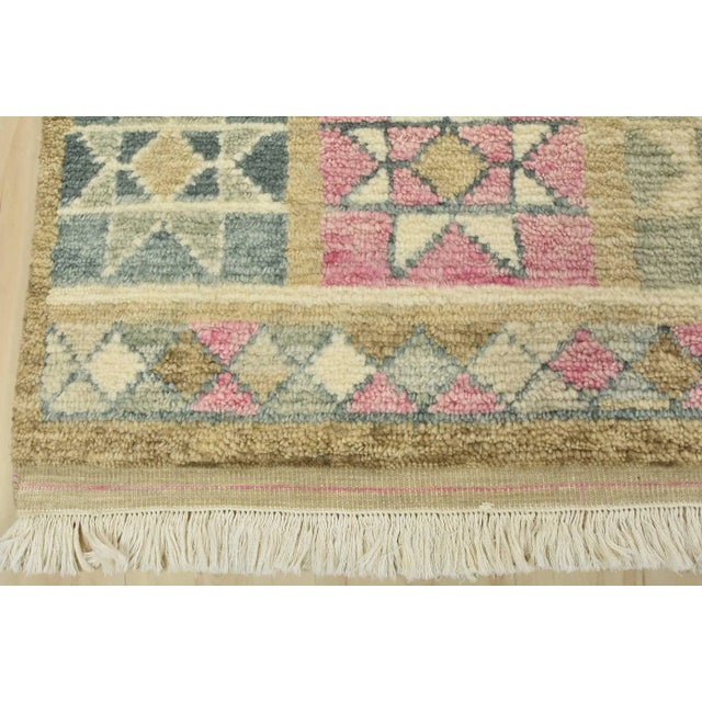 Moroccan Rug 9’3” X 12’1” Beige Wool Geometric Hand-Knotted Carpet For Sale - Image 10 of 12