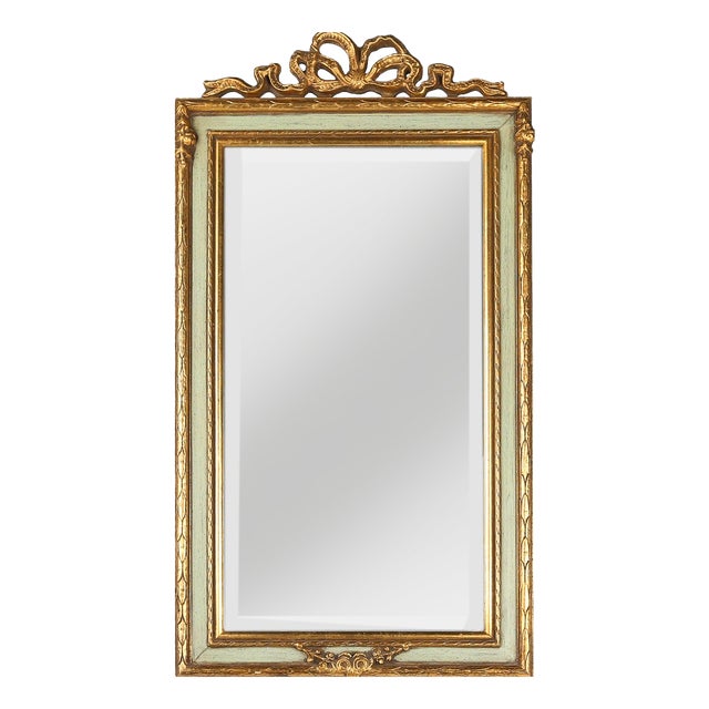 Vintage French Baroque Rococo Style Gold Leaf Decorated Mirror, 1950s For Sale