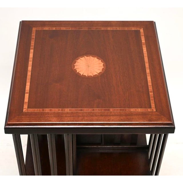 1930s Antique Sheraton Style Revolving Bookcase, 1930s For Sale - Image 5 of 8