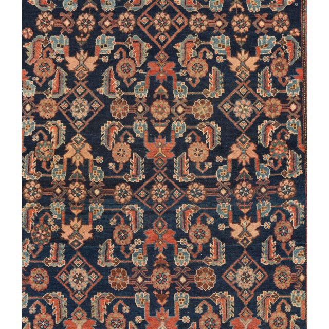 Antique Circa 1900 Blue Hamadan Hand Knotted Rug 4ft 4in X 6ft 10in For Sale - Image 13 of 14