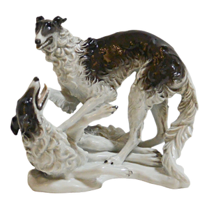 1950s Rosenthal Art Deco Porcelain Borzoi Dog Figurine