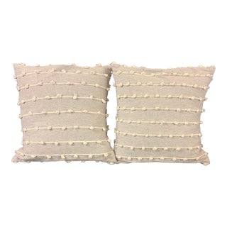 Mexchic Cotton With Textured Poms Throw Pillows, Pair For Sale