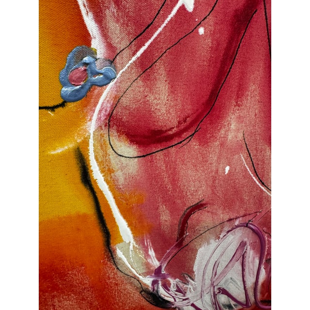 1980s Pair of Oversized Jack Compton Colorful Abstract Mixed Media Paintings on Canvas 60x46" For Sale In Phoenix - Image 6 of 17