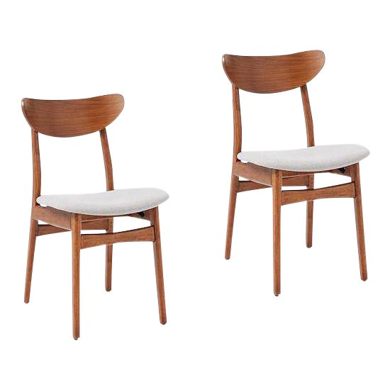 West Elm Classic Cafe Upholstered Dining Chairs A Pair
