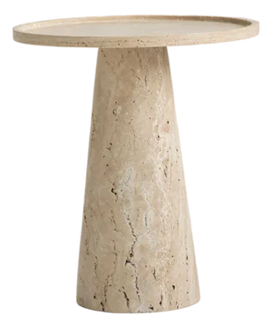 Travertine Cone Side Table from Kiwano Concept