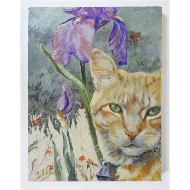 Late 20th Century Orange Tabby Cat Portrait Painting For Sale In Seattle - Image 6 of 8