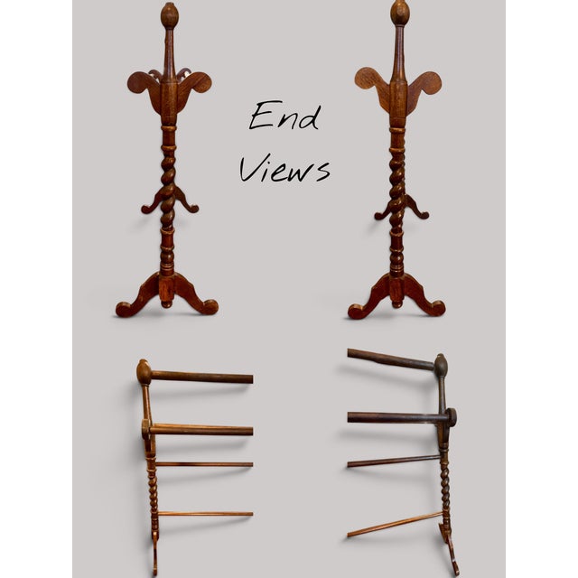 Antique Victorian Walnut Towel Quilt Rack-Barley Twist-English-19th Century-Wood For Sale - Image 6 of 11