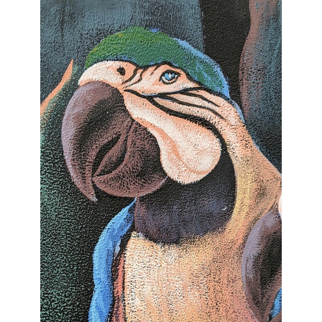 Mid 20th Century 1970s Coastal Tropical Parrot Painting Signed by Lee Reynolds For Sale - Image 5 of 10