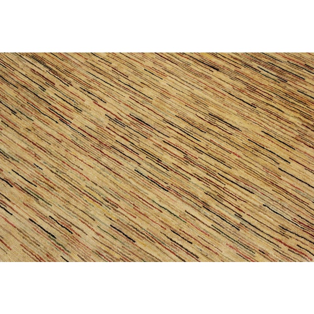 Shabby Chic Gabbeh Beige/Rust Wool Rug - 3'10'' X 5'9'' For Sale - Image 4 of 10