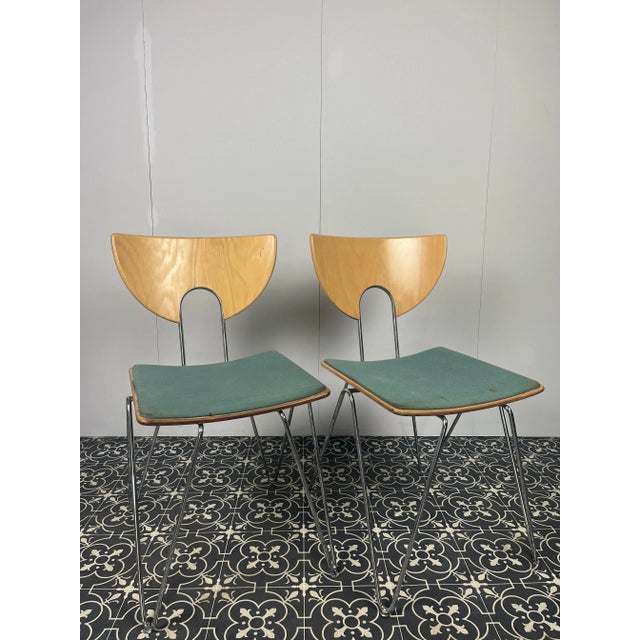 Metal Mikado Dining Chairs by Walter Leeman for Kusch + Co, Set of 2 For Sale - Image 7 of 11