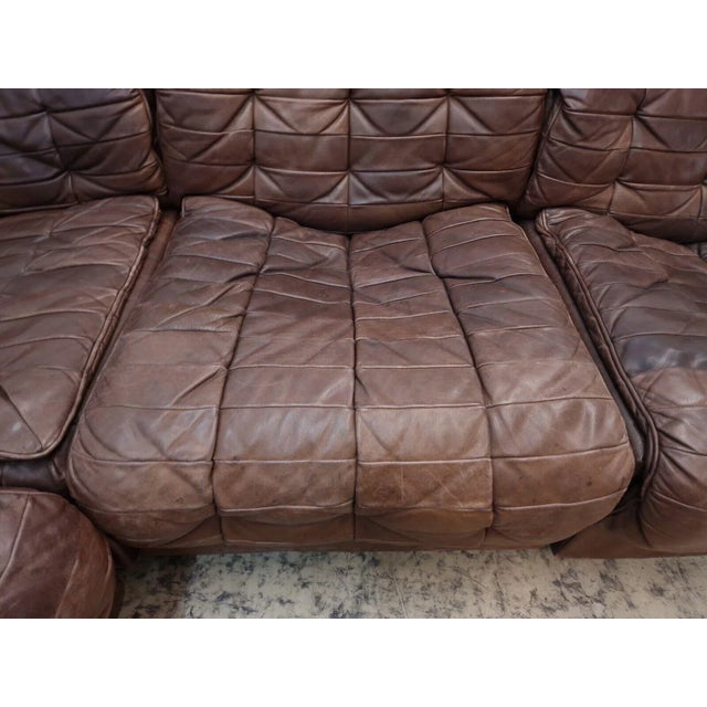 Animal Skin DS 11 Corner Modular Sofa in Brown Leather from de Sede, 1960s, Set of 7 For Sale - Image 7 of 13