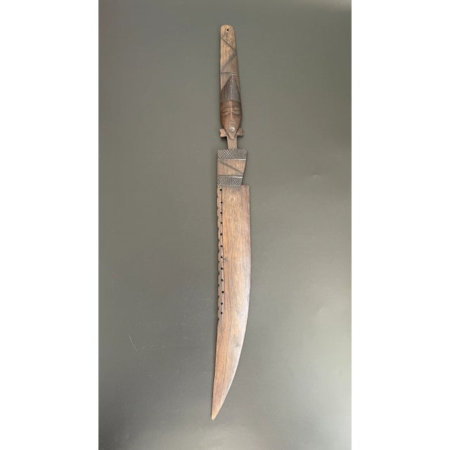 African Hand Carved African Ebony Wood Sculptural Wall Hanging For Sale - Image 3 of 8