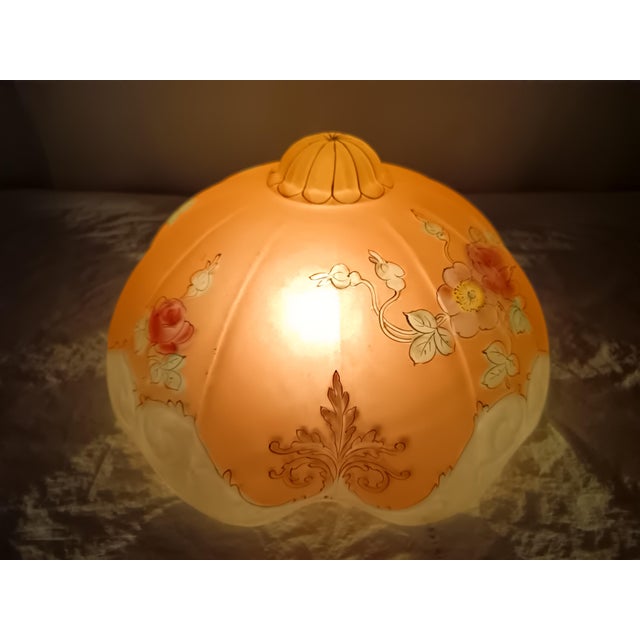 1920s Large Vintage Puffy "Oxford" Table Lamp Shade 14" Diameter For Sale - Image 5 of 14