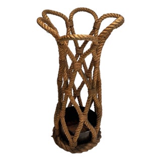 Rope Umbrella Stand. French Work by Adrien Audoux and Frida Minet. Circa 1970 For Sale