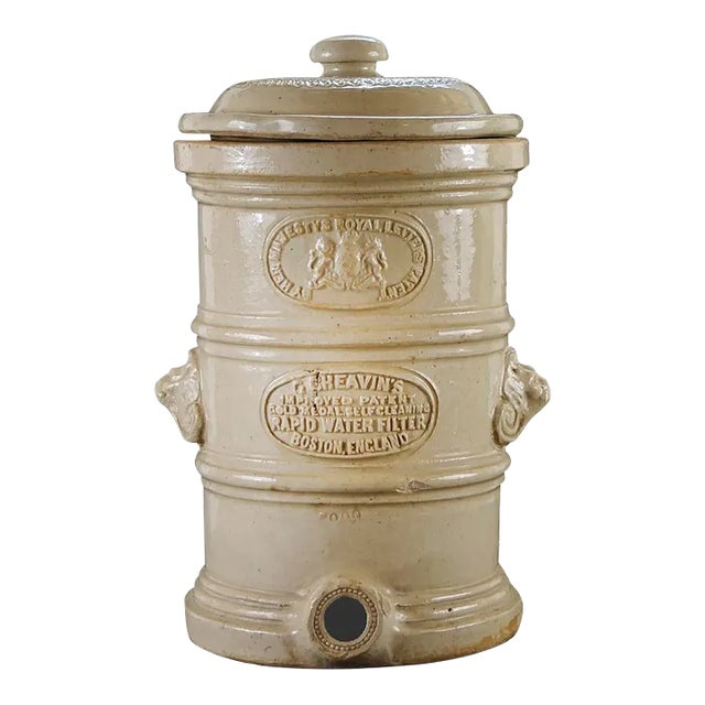 Vintage English Stoneware Water Filter For Sale