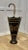 Italian Toleware Umbrella Stand Hand Painted Gold on Black, 1920s For Sale - Image 7 of 7