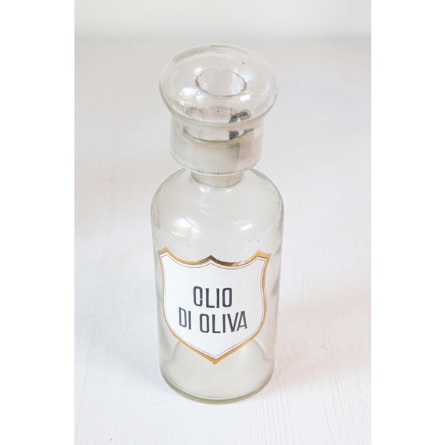 Mid 20th Century 4 Vintage Italian Glass Pharmacy Jars with Labels, Sold Each For Sale - Image 5 of 8