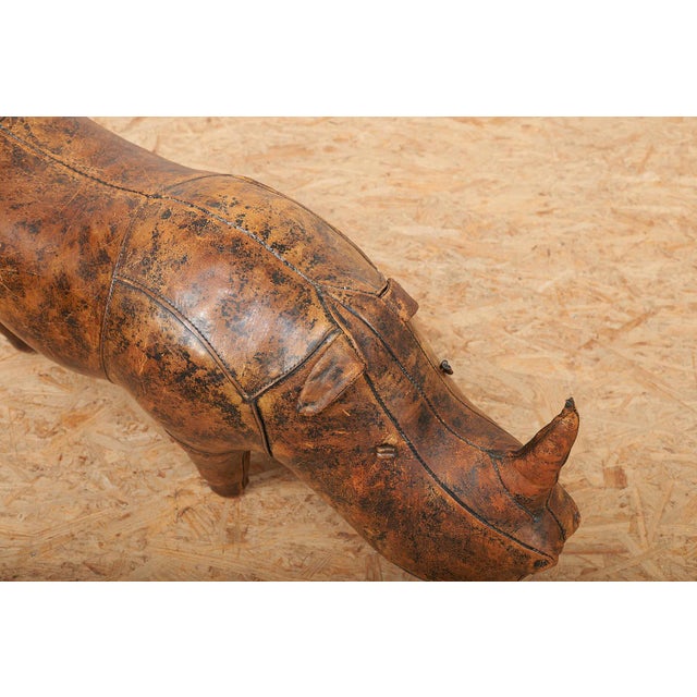 Mid 20th Century Animal Rhino Ottoman in Leather by Dimitri Omersa for Omersa, 1963 For Sale - Image 5 of 13