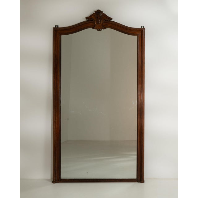 19th Century France Brown Wood Full-length & Floor Mirrors For Sale - Image 4 of 9