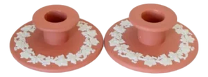 1950s Wedgwood Jasperware Candlesticks- a Pair