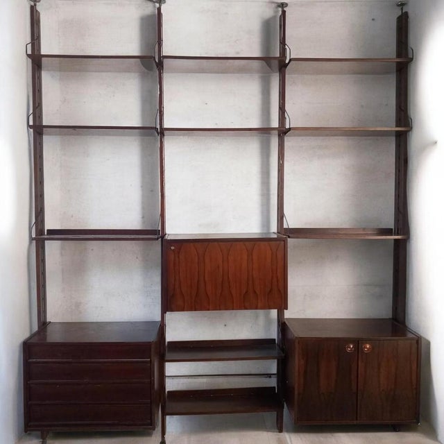 Mid-Century Modern Selex Floor-to-Ceiling Bookcase in Rosewood from Barovero, 1960s For Sale - Image 3 of 7