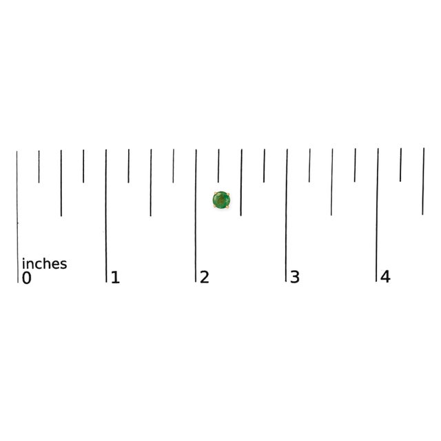 Early 21st Century 14K Yellow Gold 5X5MM Round Green Emerald Solitaire Stud Earrings For Sale - Image 5 of 5