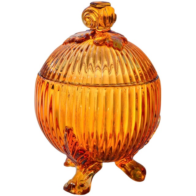 Mid 20th Century Handblown Textured Crystal Art-Glass Candy Dish For Sale - Image 4 of 7