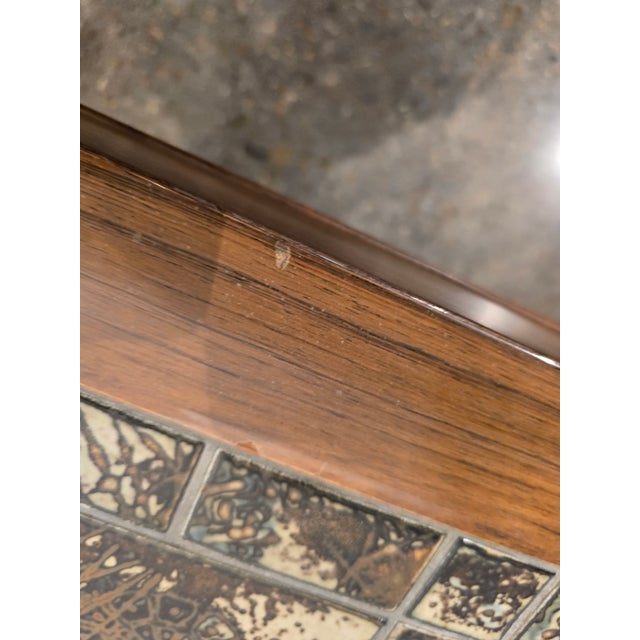 Danish Modern Rosewood & Tile Coffee Table Vintage For Sale - Image 11 of 12