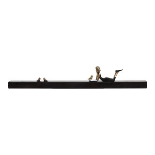 Shared Secrets 10 - Contemporary Figurative Bronze and Iron Wall Sculpture by Mireia Serra For Sale