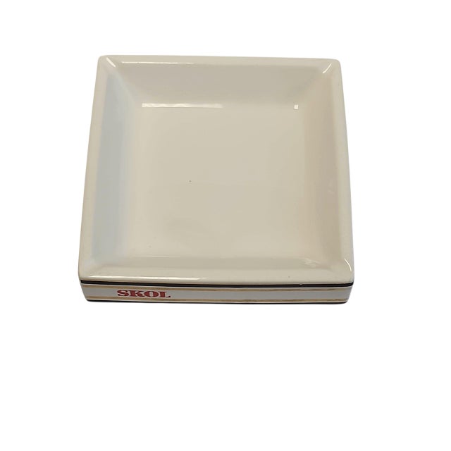 Mid-Century Modern 1970s English Skol Lager Pub Ashtray Catchall For Sale - Image 3 of 4