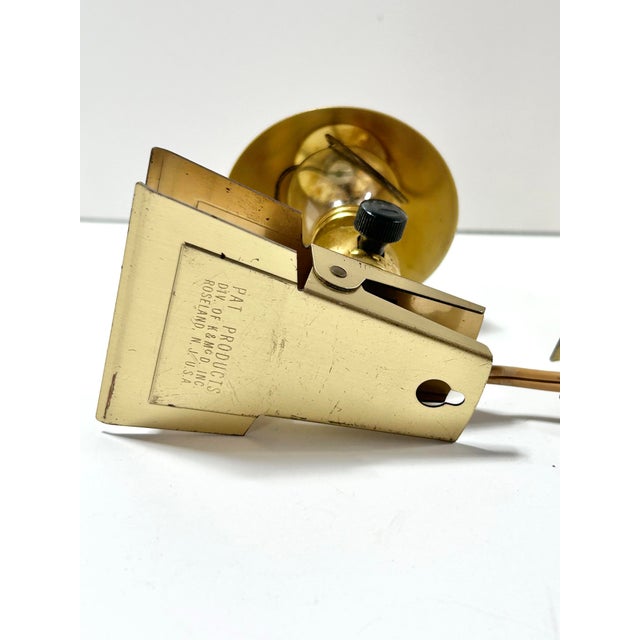 Vintage Mid-Century Modern Brass Clip Lamps Library or Bookshelf Reading Lights - a Pair For Sale - Image 11 of 15