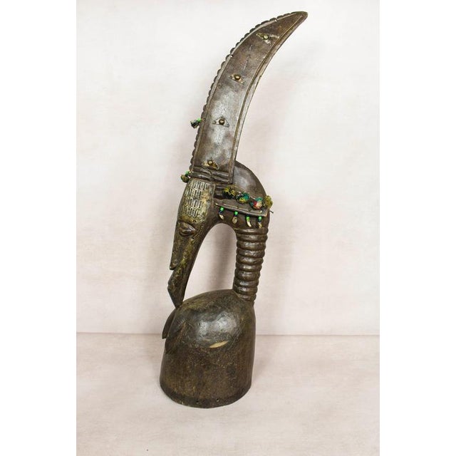 Bambara Helmet Mask in Metal For Sale - Image 5 of 5