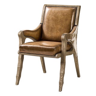 Rustic Western Leather & Hide Armchair For Sale