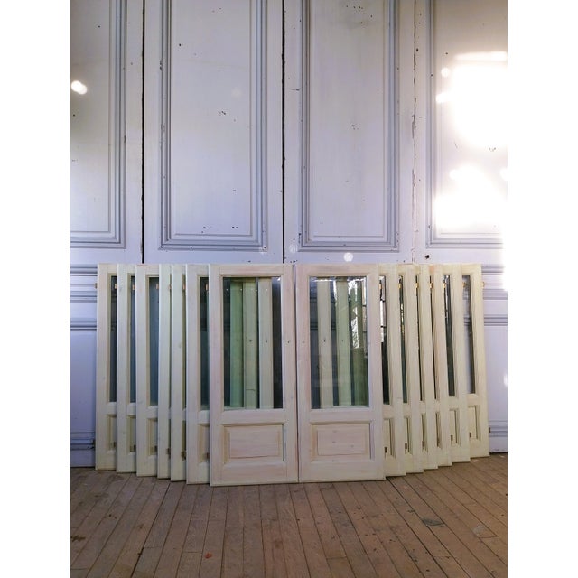 Wood Vintage Glass Doors with Beveled Glass, 1980, Set of 2 For Sale - Image 7 of 14