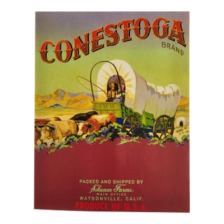 Conestoga Brand Vegetable Crate Label From Schuman Farms of California For Sale