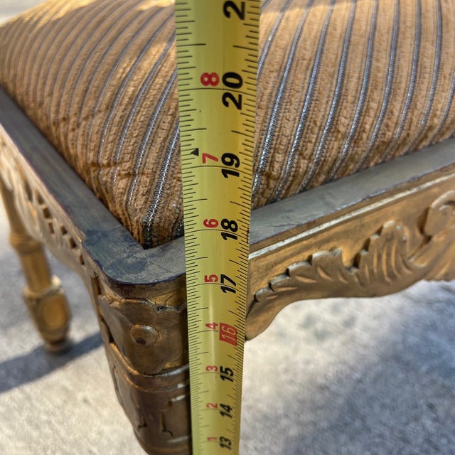 Vintage Gold Wooden Corner Chair With Cushion For Sale - Image 12 of 12