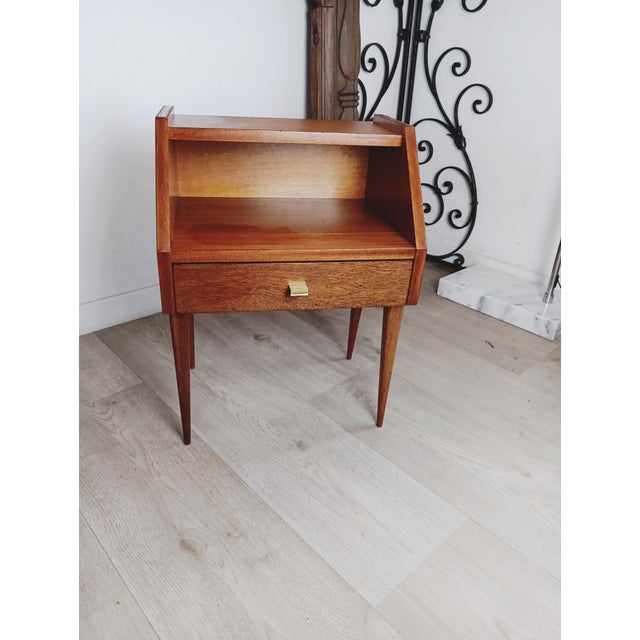 Brown Vintage Swedish Bedside Table, 1970s For Sale - Image 8 of 10