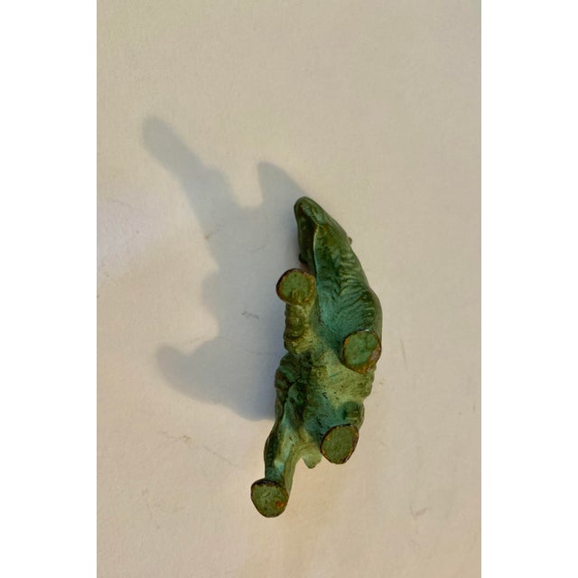 Late 20th Century Tiny 2 Inch Verdigris Solid Bronze Travling Bear Paperweight Sculpture For Sale - Image 5 of 6