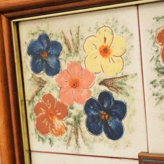 Mid-Century Modern Wood and Ceramic Mirror, 1970s For Sale - Image 6 of 15