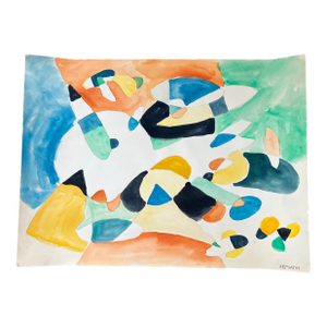 1960’s Original Jacob Semiatin Abstract Watercolor Painting Signed