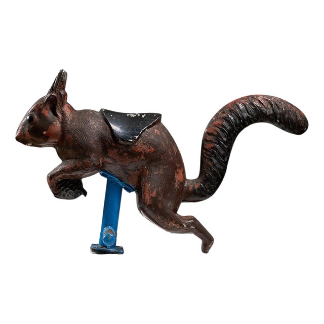 Mid-Century Industrial Aluminum Carousel Squirrel Figure on Stand, 1960s For Sale