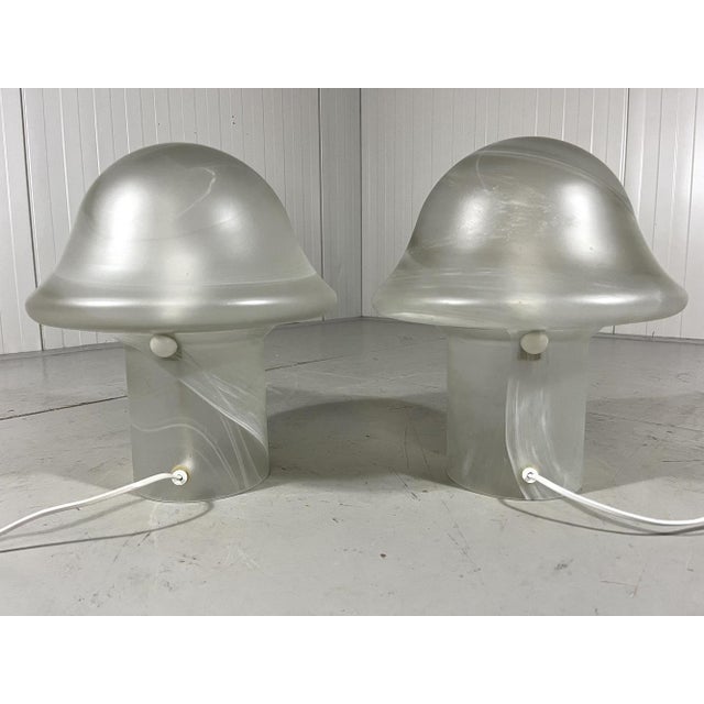 Vintage Glass Mushroom Table Lamps from Peill & Putzler, 1970s, Set of 2 For Sale - Image 15 of 18