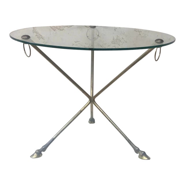 French Midcentury Brass Neoclassical Gueridon, Circa 1950 For Sale