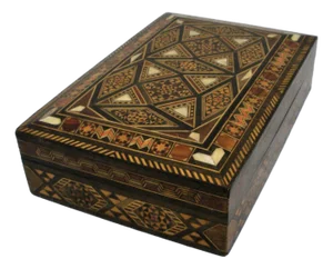 Early 20th Century Vintage Persian Khatam Handmade Inlaid Wooden Box
