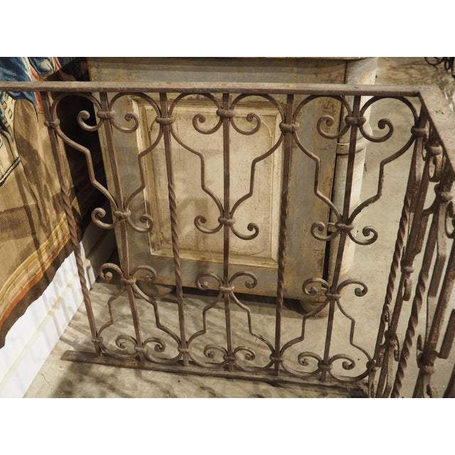 Antique Italian Wrought Iron Balcony Railing as Console Table Base, 19th Century For Sale - Image 13 of 18