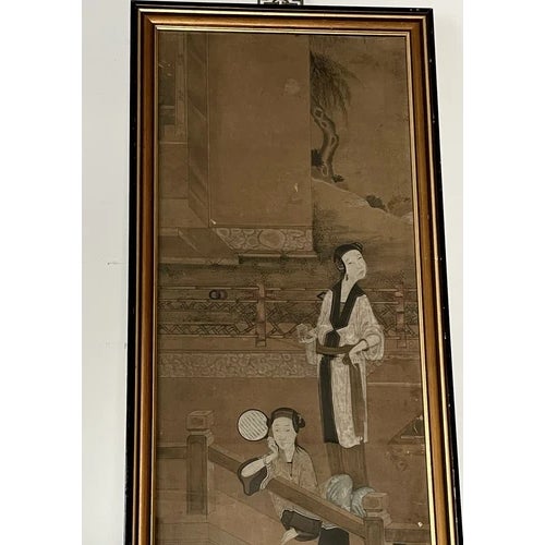 Chinese Framed Antique Late 18th Early 19th Century Chinese Gouache and Ink on Paper For Sale - Image 3 of 8